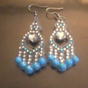 Elegant Blue and Silver Dangle Earrings